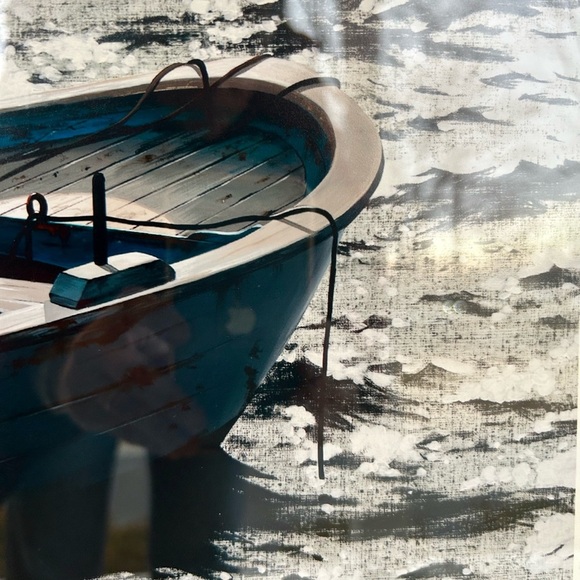 Framed Blue Boat Art Print by Greek Artist Ilkin Deniz. Number 2 of 150. - Picture 5 of 8